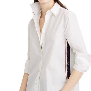 J. Crew Sequin Side Stripe Button Down Shirt